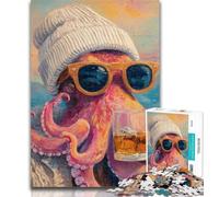 1000 Pieces for Adults Drinking Octopus Jigsaw Puzzles for Adults 1000,Challenging Game Toys for Is Ideal As A Gift for The Whole Family 26x38cm
