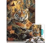 1000 Pieces for Adults Fallen Tiger Jigsaws Puzzles 1000 Pieces for Adults Gifts,Birthday Present, Gifts for And Age 14 26x38cm