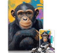 1000 Pieces for Adults Fantasy Chimpanzee Jigsaw Puzzles for Adults 1000,Challenging Game Toys for Is Ideal As A Gift for The Whole Family 26x38cm