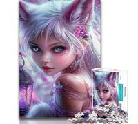 1000 Pieces for Adults Fantasy Fox Jigsaws 1000 Pieces for Teenagers,Toys Educational Games Stress Relieving Artists Collection, Fine Art 26x38cm