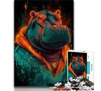 1000 Pieces for Adults Fantasy Hippo Jigsaw Puzzles for Adults,with Fully Interlocking Randomly Shaped Pieces for And 14 Years Old (38x26cm)
