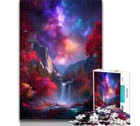 1000 Pieces for Adults Fantasy Waterfall Landscape 1000 Piece Jigsaw Puzzle for Adults Teens,with Matching Poster And Trivia Sheet for Age 14 Years Up 26x38cm