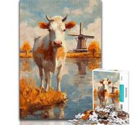 1000 Pieces for Adults Farm Cows Jigsaw Puzzles for Adults 1000 Piece,is Ideal As Gifts for The Whole Family for And Age 14 (26x38cm)