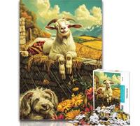 1000 Pieces for Adults Farm Sheep Adult Jigsaw Puzzles 1000 Pieces,Educational Game for Birthday, Chrismas for And 14 Years Old 26x38cm