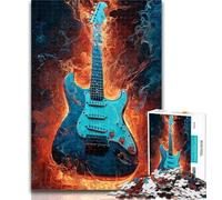 1000 Pieces for Adults Flame Guitar Adult Jigsaw Puzzles 1000 Pieces,Educational Game for Birthday, Chrismas for And 14 Years Old 50x75cm