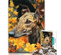 1000 Pieces for Adults Flower Dog 1000 Pieces Jigsaw Puzzle For Adults Teens,Family Games Christmas Birthday Gifts 26x38cm