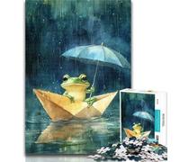 1000 Pieces for Adults Frog Riding Paper Boat 1000 Pieces Jigsaw Puzzles for Adults And Teens,Educational Game Challenge Toy for Women And Men 50x75cm