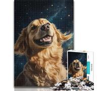 1000 Pieces for Adults Galaxy Golden Retriever 1000 Piece Jigsaw Puzzles for Teenagers,for Age 14+ Impossible Game Best Gift for Adults And Teenagers 26x38cm