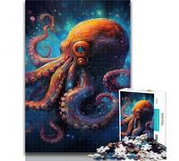1000 Pieces for Adults Galaxy Octopus Jigsaws 1000 Pieces for Teenagers,Toys Educational Games Stress Relieving Artists Collection, Fine Art 26x38cm