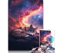 1000 Pieces for Adults Galaxy Wolf Jigsaw Puzzles for Teenagers 1000 Pieces,Toy Intellectual Game Artists Collection, Fine Art 26x38cm
