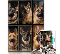 1000 Pieces for Adults German Shepherd Collage Jigsaw Puzzles for Teenagers 1000,Educational Toys Is Ideal As A Gift for The Whole Family (38x26cm)
