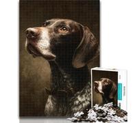 1000 Pieces for Adults German Shorthaired Pointer 1000 Piece Jigsaw Puzzle for Adults Teens,Vibrant And Unique Design Relaxing & Challenging Puzzle Experience 26x38cm