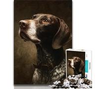 1000 Pieces for Adults German Shorthaired Pointer Jigsaw Puzzles for Adults 1000 Pieces,Challenging Game for The Whole for Women, Gifts for Men (50x75cm)