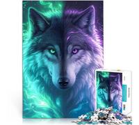 1000 Pieces for Adults Gifts Mystical Wolf Made of wood,for age 14 years and over Puzzle game Games Toys Gift。size:50x75cm/14.96x20.47inch