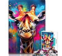 1000 Pieces for Adults Giraffe 1000 Piece Jigsaw Puzzle for Adults Teens,Educational Games Home Decoration Artists Collection, Fine Art 75x50cm