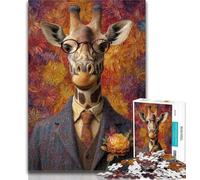 1000 Pieces for Adults Giraffe in A Suit 1000 Piece Jigsaw Puzzles for Adults Gifts,is Ideal As Gifts for The Whole Family for And Age 14 50x75cm