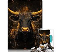 1000 Pieces for Adults Golden Bull Jigsaw Puzzles for Teenagers,Learning Educational Toy for Is Ideal As A Gift for The Whole Family (50x75cm)