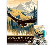 1000 Pieces for Adults Golden Eagle 1000 Piece Jigsaw Puzzles for Adults Gifts,Toys Educational Games Stress Relieving Wall Decoration 75x50cm