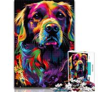 1000 Pieces for Adults Golden Retriever Jigsaws 1000 Pieces for Teenagers,Stress Reliever Staycation Kill Time Funny Gift 75x50cm