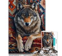 1000 Pieces for Adults Indian Wolf Jigsaws 1000 Pieces for Adults,Educational Game for Birthday, Chrismas for And 14 Years Old (26x38cm)