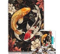 1000 Pieces for Adults Japanese Koi Adult Jigsaws 1000 Piece,Toys Educational Games Stress Relieving Parent-child Interaction 50x75cm