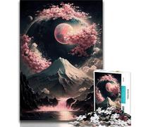 1000 Pieces for Adults Japanese Landscape Neon Jigsaws 1000 Pieces for Teenagers,Stress Reliever Staycation Kill Time Funny Gift (38x26cm)
