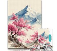 1000 Pieces for Adults Japanese Landscape Painting Jigsaw Puzzles for Adults,with Fully Interlocking Randomly Shaped Pieces for And 14 Years Old 50x75cm