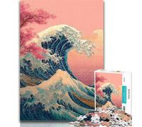 1000 Pieces for Adults Japanese Style Waves Jigsaws Puzzles 1000 Pieces for Teenagers Gifts,Unique Birthday And Gifts for Age 14+ 50x75cm