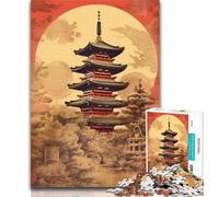1000 Pieces for Adults Japanese Temple Landscape 1000 Piece Jigsaw Puzzles for Adults Gifts,Toys Educational Games Stress Relieving Wall Decoration 75x50cm