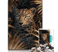 1000 Pieces for Adults Jungle Golden Leopard 1000 Pieces Jigsaw Puzzle For Adults Teens,Family Games Christmas Birthday Gifts 26x38cm