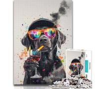 1000 Pieces for Adults Labrador Wearing Sunglasses Jigsaw Puzzles for Teenagers 1000 Piece,Toys Educational Games Stress Relieving Great Gifts And Toys 50x75cm