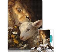 1000 Pieces for Adults Lions And Lambs Jigsaws 1000 Pieces for Adults,is Ideal As A Gift for The Whole Family Suitable for And 14 50x75cm