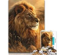 1000 Pieces for Adults Lions on The Grassland Jigsaw Puzzles for Adults 1000 Pieces,Diy Modern Wall Art Unique Gift Home Decor 26x38cm