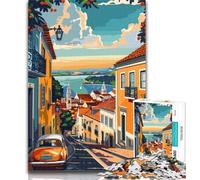 1000 Pieces for Adults Lisbon Portugal City 1000 Piece Jigsaw Puzzles for Adults Gifts,Toys Educational Games Stress Relieving Wall Decoration 26x38cm