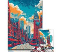 1000 Pieces for Adults London And Paris Cityscapes Jigsaw Puzzles for Adults 1000 Pieces,Artistic Wall Decor & Birthday Gift Idea for Friends, Home Office 50x75cm