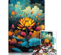 1000 Pieces for Adults Lotus Art 1000 Piece Jigsaw Puzzles for Adults Gifts,Artists Collection, Fine Art for Age 14 Years Up 50x75cm