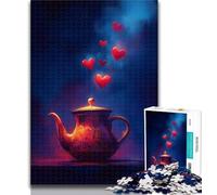 1000 Pieces for Adults Love Coffee Pot Jigsaw Puzzles for Adults 1000,Challenging Game Toys for Is Ideal As A Gift for The Whole Family 50x75cm