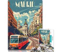 1000 Pieces for Adults Madrid City Vibes Jigsaw Puzzles for Teenagers 1000,Educational Toys Is Ideal As A Gift for The Whole Family 75x50cm