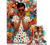 1000 Pieces for Adults Mary Blair-style Woman Jigsaw Puzzle 1000 Pieces for Adults,Train Your Brain And Hands Birthday Present, Gifts 50x75cm