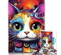 1000 Pieces for Adults Mechanical Cat 1000 Piece Jigsaw Puzzle for Adults Teens,with Matching Poster And Trivia Sheet for Age 14 Years Up 26x38cm
