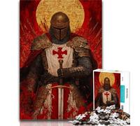 1000 Pieces for Adults Medieval Knight Warrior Painting Puzzles for Adults 1000 Pieces,Family Game Birthday Gifts.Challenge High Difficulty (50x75cm)