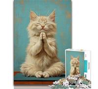 1000 Pieces for Adults Meditating Cat Jigsaw Puzzles for Teenagers,Learning Educational Toy for Is Ideal As A Gift for The Whole Family (50x75cm)