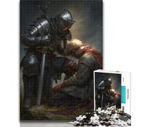 1000 Pieces for Adults Mighty Medieval Knight Jigsaw Puzzles for Adults 1000 Piece,Toys Educational Games Stress Relieving Enhance Love between Couples 75x50cm