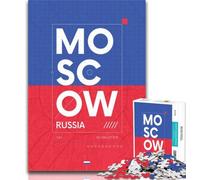 1000 Pieces for Adults Moscow Russia Puzzles for Adults And Teenagers,Stress Reliever Difficult Challenge Unique Home Decor And Gifts 26x38cm
