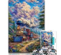 1000 Pieces for Adults Moving Train Adult Jigsaws 1000 Piece,Toys Educational Games Stress Relieving Parent-child Interaction 50x75cm