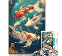 1000 Pieces for Adults Mysterious Koi Jigsaw Puzzles for Adults 1000 Piece,is Ideal As Gifts for The Whole Family for And Age 14 50x75cm