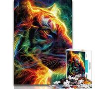 1000 Pieces for Adults Mysterious Tiger 1000 Piece Jigsaw Puzzles for Teenagers,Fully Interlocking & Randomly Shaped Pieces 26x38cm