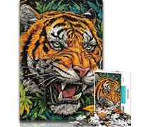 1000 Pieces for Adults Mysterious Tiger Adult Jigsaw Puzzles 1000 Pieces,Educational Game for Birthday, Chrismas for And 14 Years Old 50x75cm