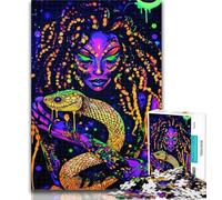 1000 Pieces for Adults Neon Anime Snake Girl Jigsaw Puzzles for Adults 1000 Pieces,for Is Ideal As A Gift for The Whole Family for And 14 Years Old 26x38cm