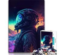 1000 Pieces for Adults Neon Landscape Astronaut 1000 Piece Jigsaw Puzzle for Adults Teens,Educational Games Home Decoration Artists Collection, Fine Art (38x26cm)
